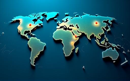 Mappa stilizzata con livelli di dati e punti di interesse